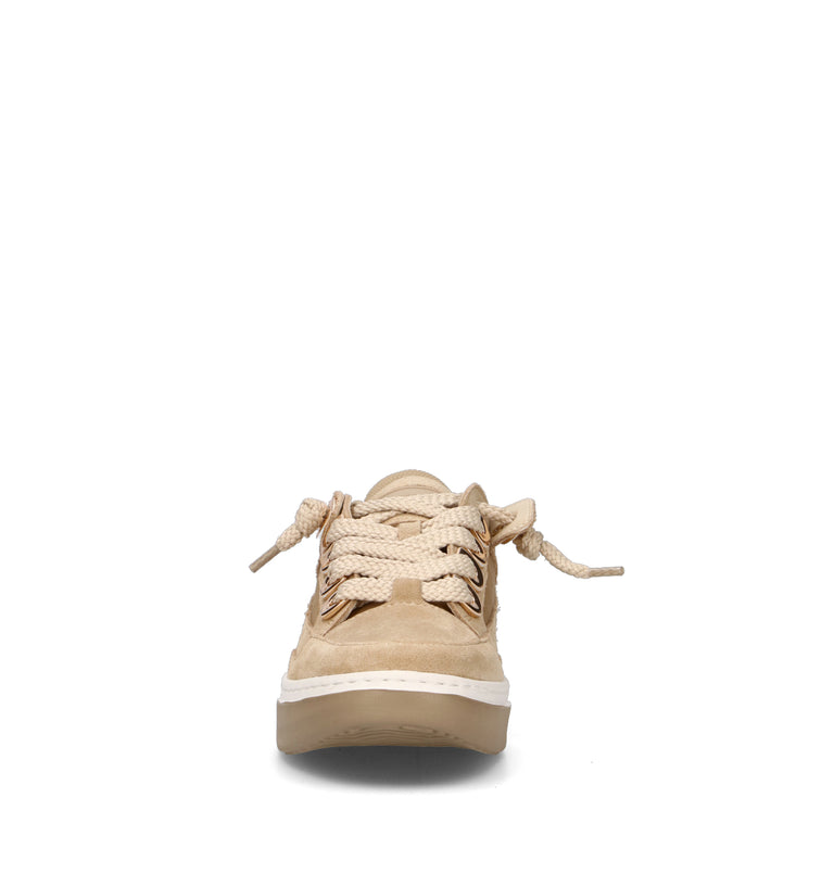 EMANUELLE VEE Sneaker donna beige in suede