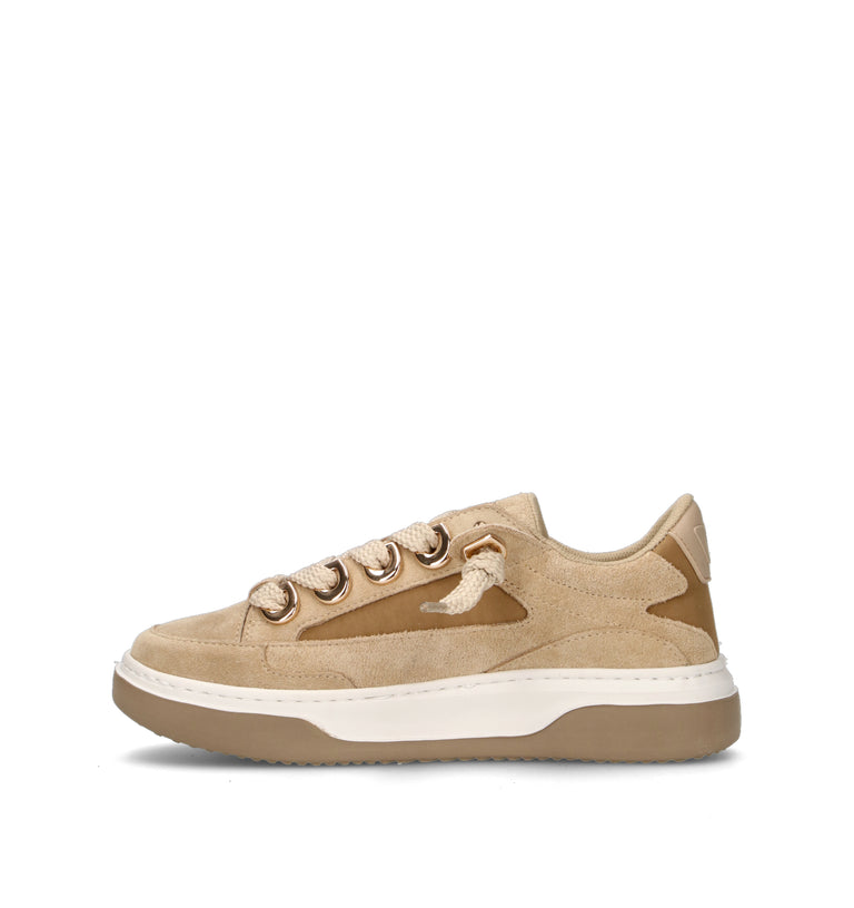 EMANUELLE VEE Sneaker donna beige in suede