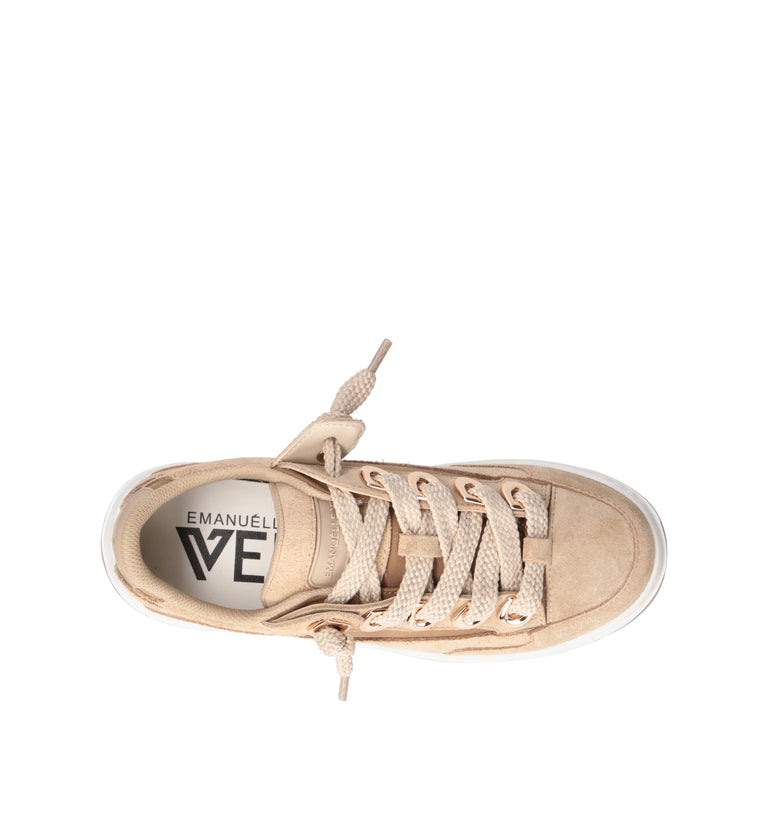 EMANUELLE VEE Sneaker donna beige in suede