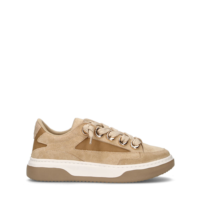 EMANUELLE VEE Sneaker donna beige in suede