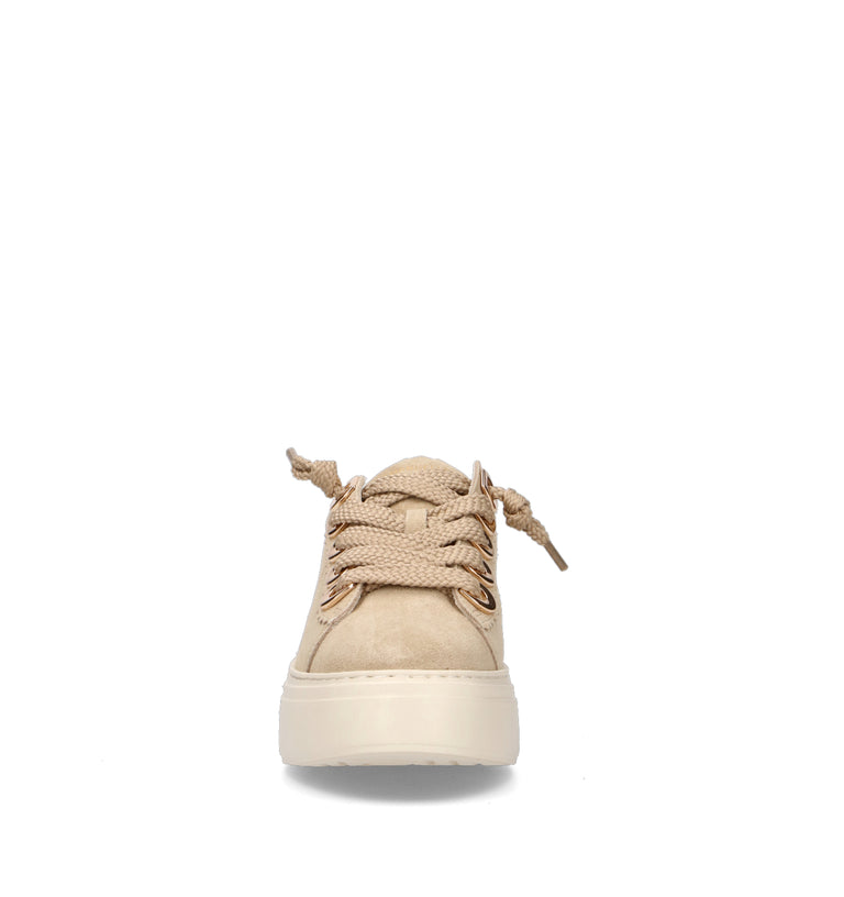 EMANUELLE VEE Sneaker donna beige in suede