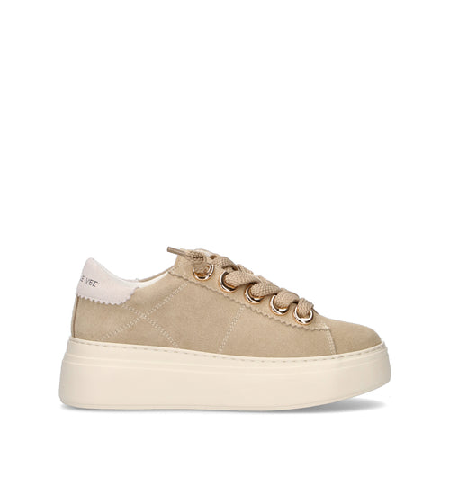 EMANUELLE VEE Sneaker donna beige in suede