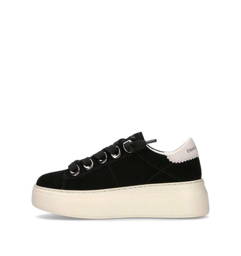 EMANUELLE VEE Sneaker donna nera in suede
