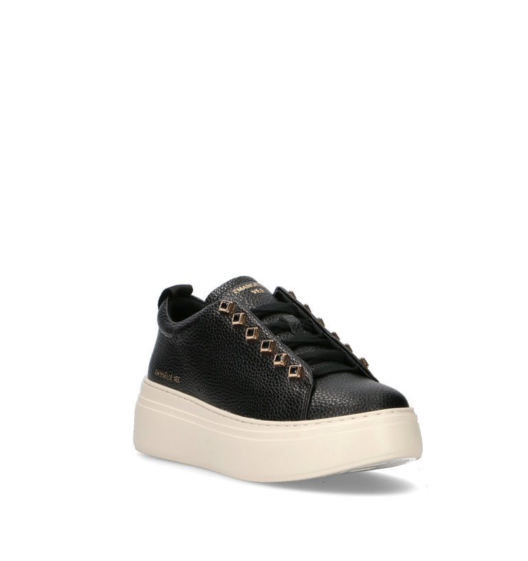 EMANUELLE VEE Sneaker donna nera in pelle