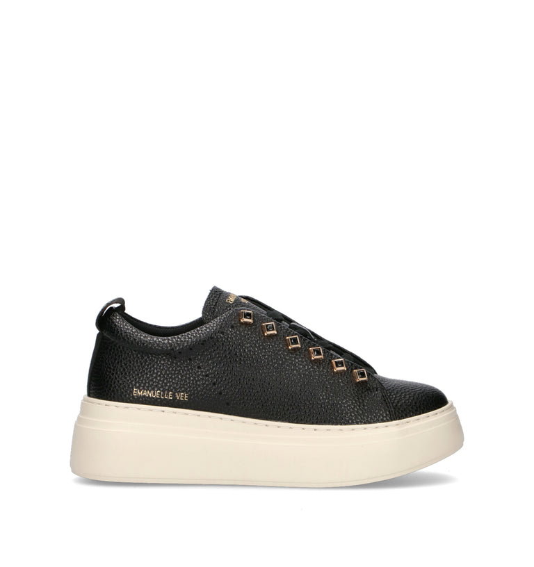EMANUELLE VEE Sneaker donna nera in pelle