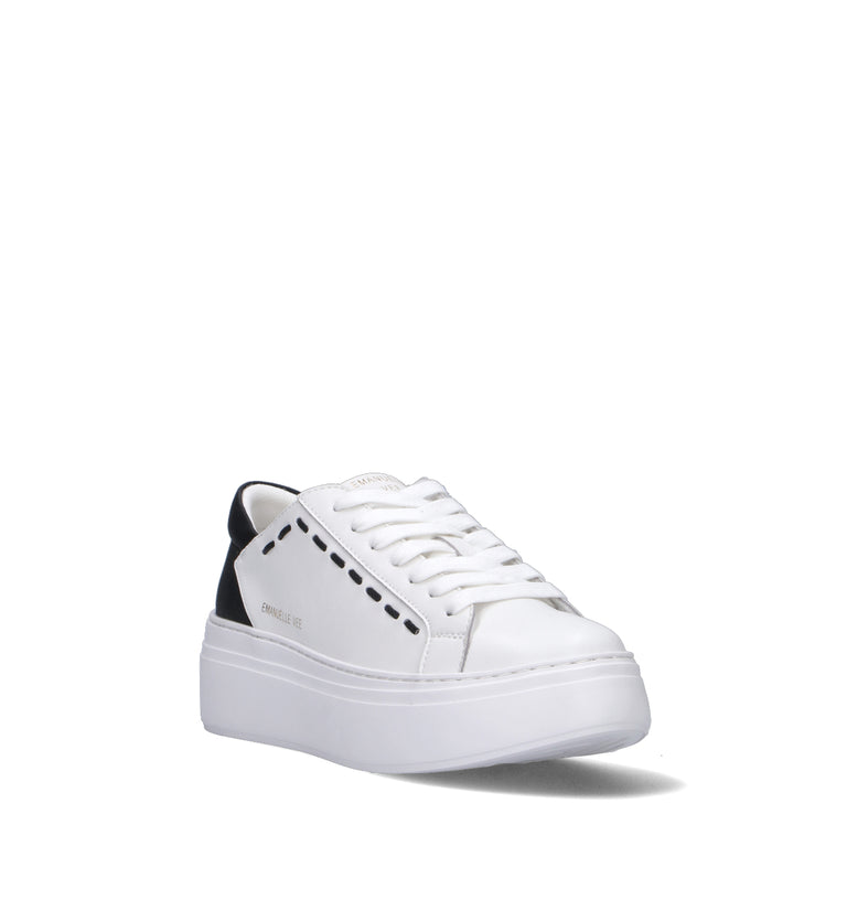 EMANUELLE VEE Sneaker donna bianca/nera in pelle