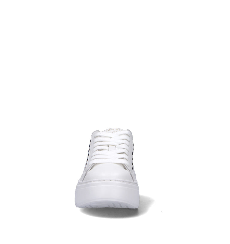 EMANUELLE VEE Sneaker donna bianca/nera in pelle