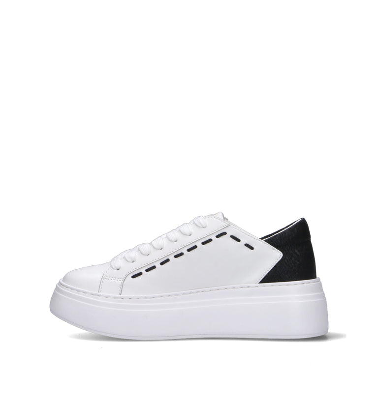 EMANUELLE VEE Sneaker donna bianca/nera in pelle