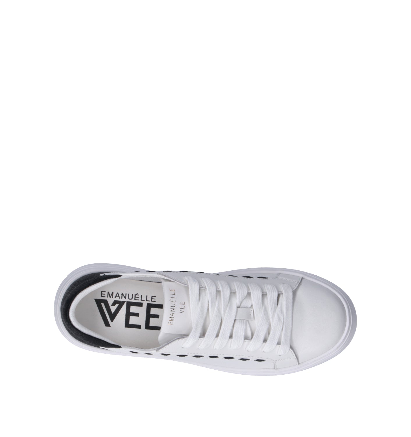 EMANUELLE VEE Sneaker donna bianca/nera in pelle