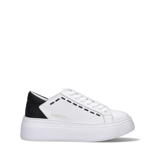 EMANUELLE VEE Sneaker donna bianca/nera in pelle
