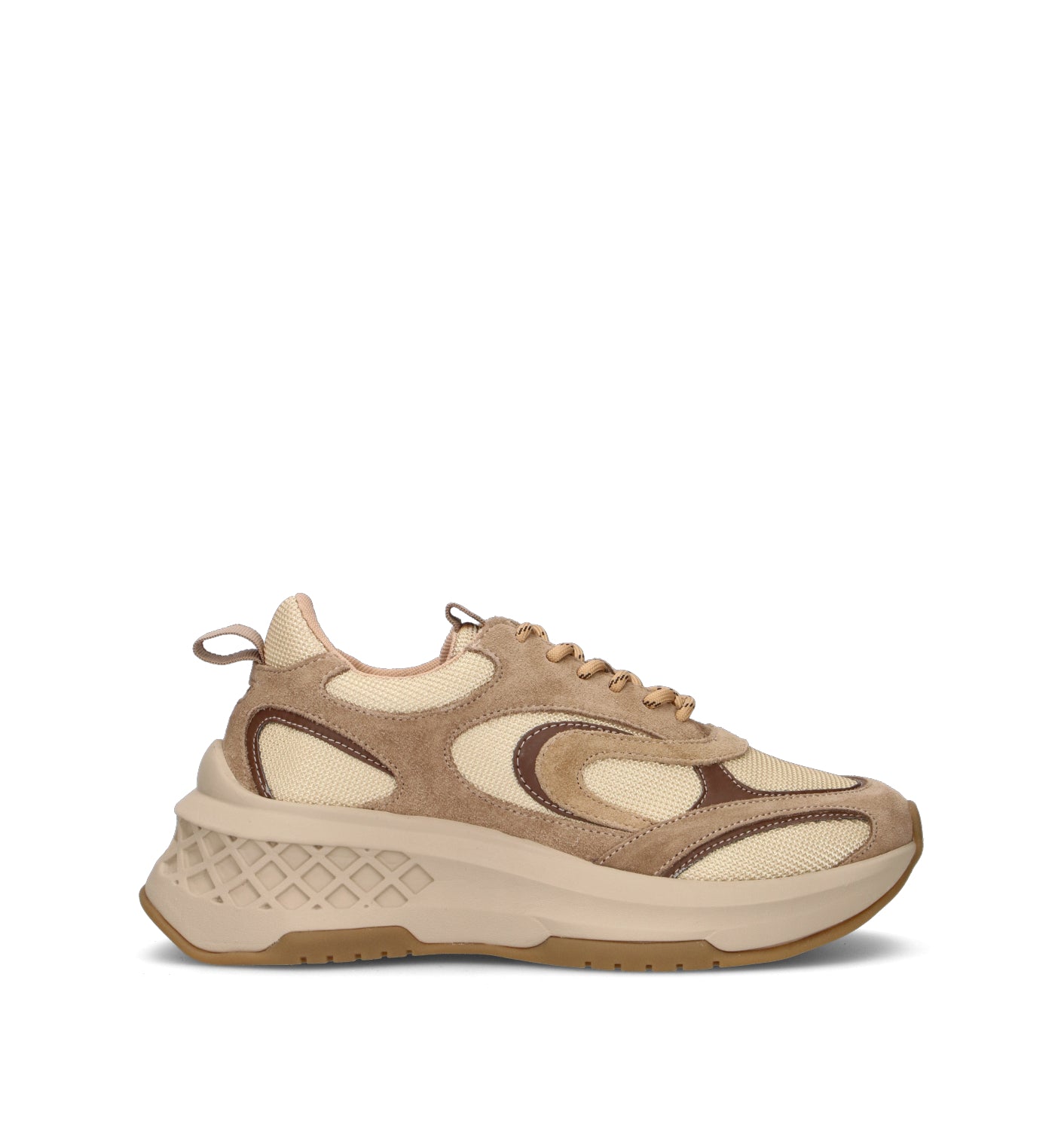 EMANUELLE VEE Sneaker donna beige in pelle