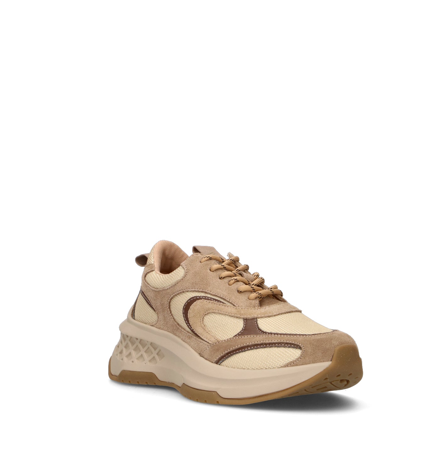EMANUELLE VEE Sneaker donna beige in pelle