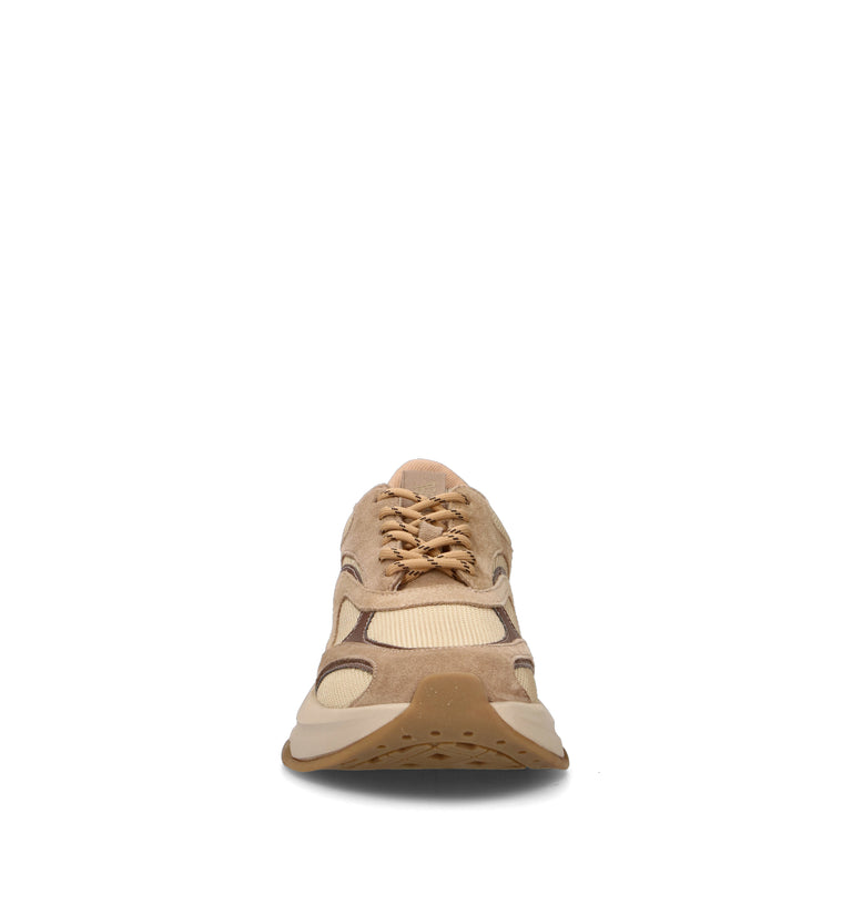EMANUELLE VEE Sneaker donna beige in pelle