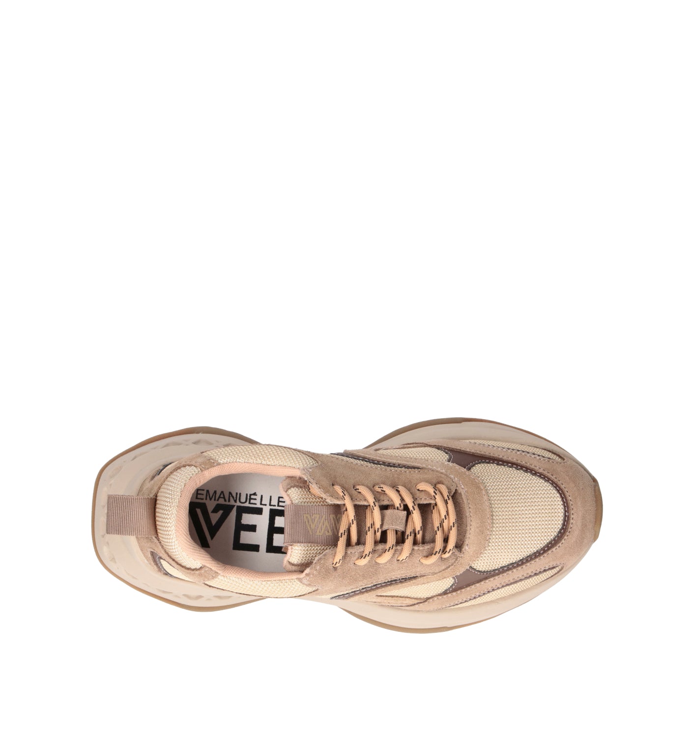 EMANUELLE VEE Sneaker donna beige in pelle