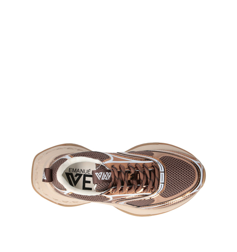 EMANUELLE VEE Sneaker donna bronzo in pelle
