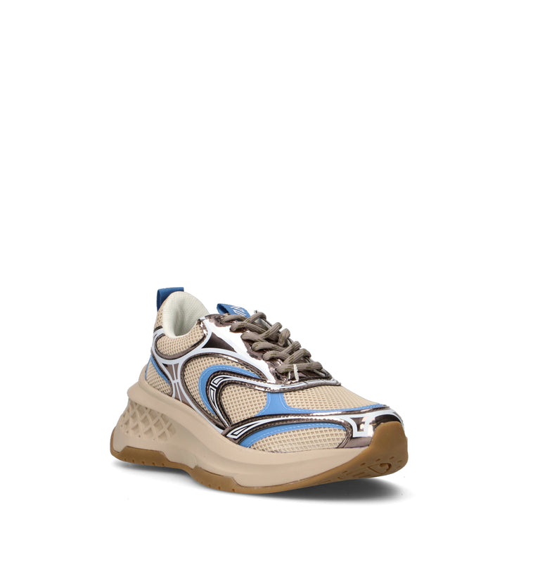EMANUELLE VEE Sneaker donna beige in pelle