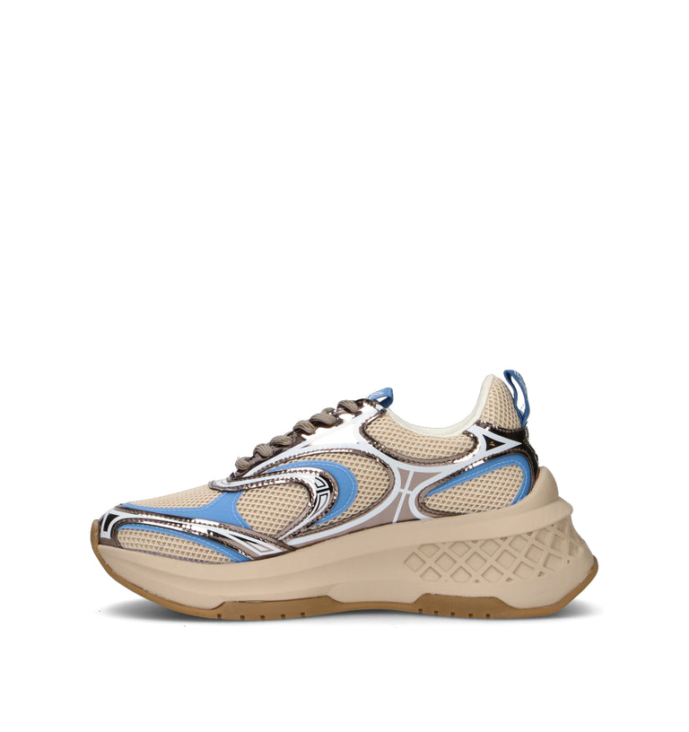 EMANUELLE VEE Sneaker donna beige in pelle