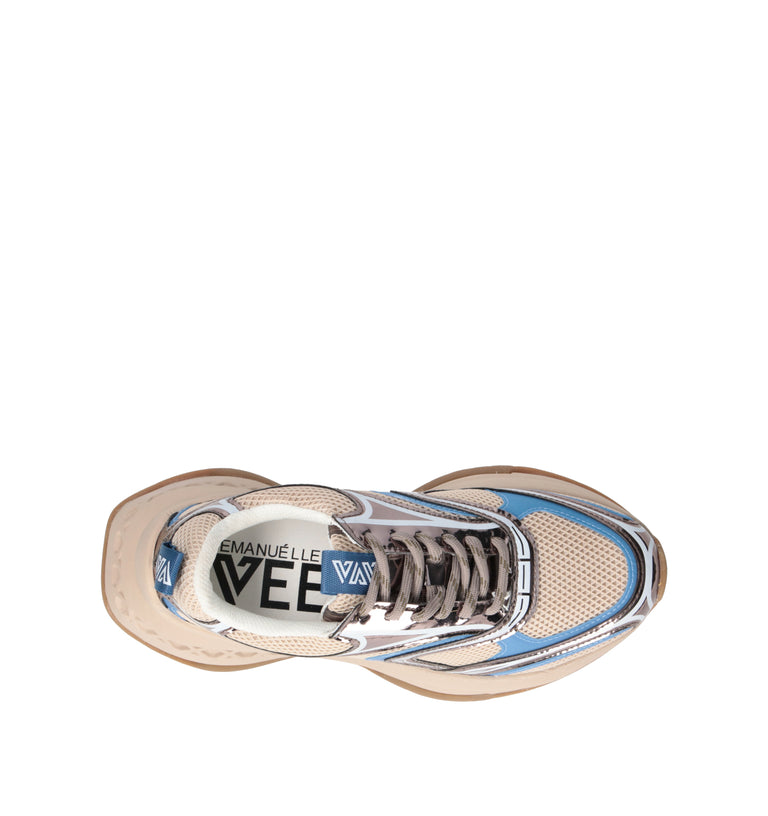 EMANUELLE VEE Sneaker donna beige in pelle
