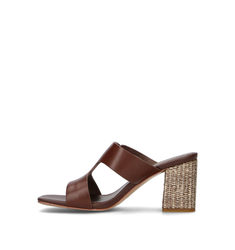 EMANUELLE VEE Sandalo donna marrone in pelle