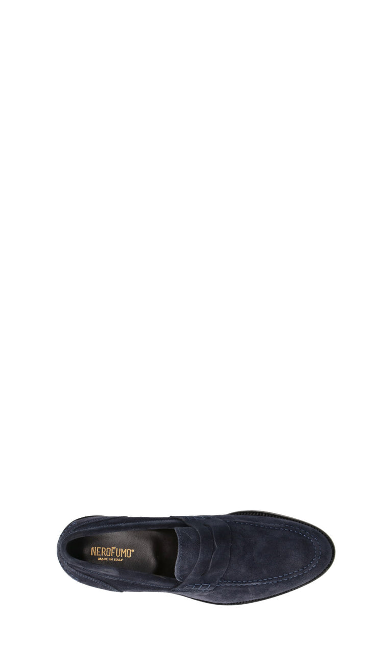 NEROFUMO Mocassino uomo blu in suede