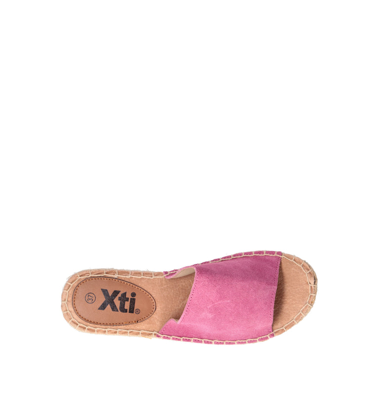 XTI FOOTWEAR Ciabatta donna fucsia in suede
