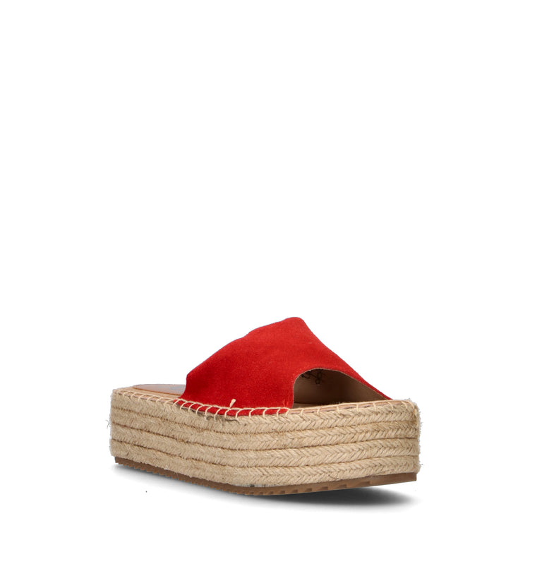 XTI FOOTWEAR Ciabatta donna rossa in suede
