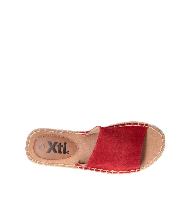 XTI FOOTWEAR Ciabatta donna rossa in suede