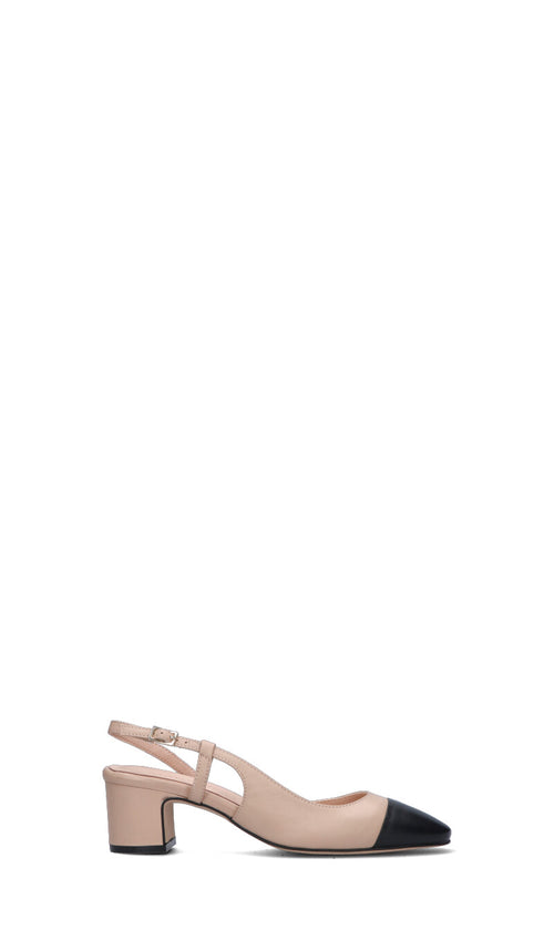 ROBERTA GINEPRI Slingback donna beige/nera in pelle