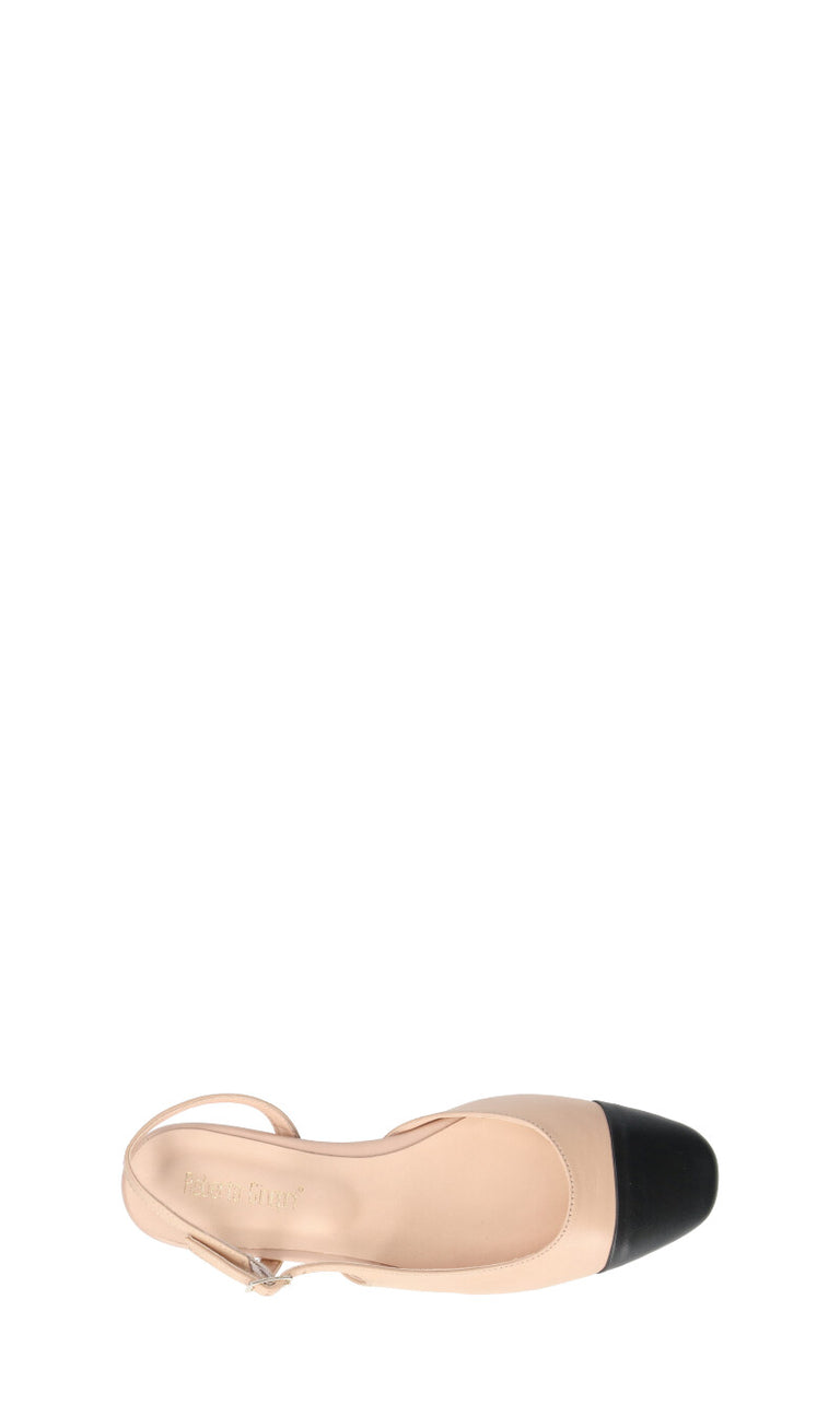 ROBERTA GINEPRI Slingback donna beige/nera in pelle