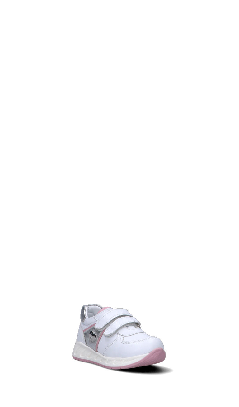 LIU JO Sneaker bimba bianca/argento/rosa in pelle