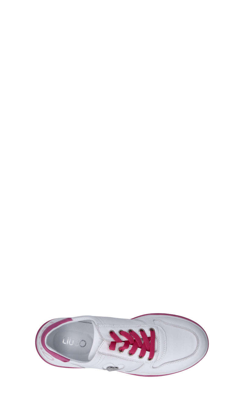 LIU JO Sneaker ragazza bianca/fucsia in pelle