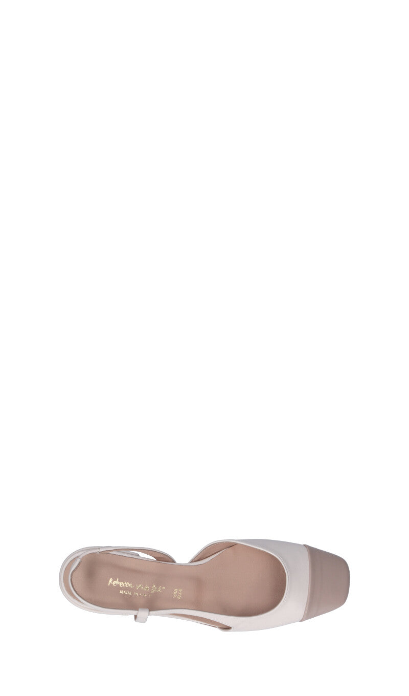REBECCA VAN DIK Slingback donna bianca/nude