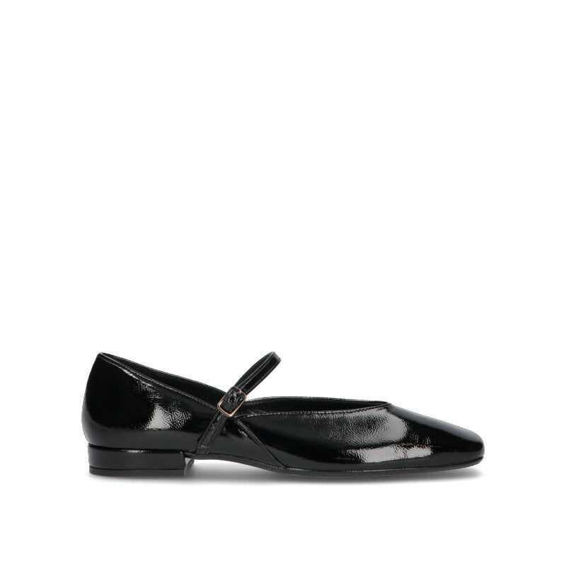 REBECCA VAN DICK Ballerina donna nera in pelle verniciata