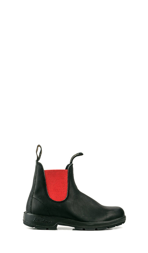 BLUNDSTONE Tronchetto donna nero/rosso in pelle e tessuto