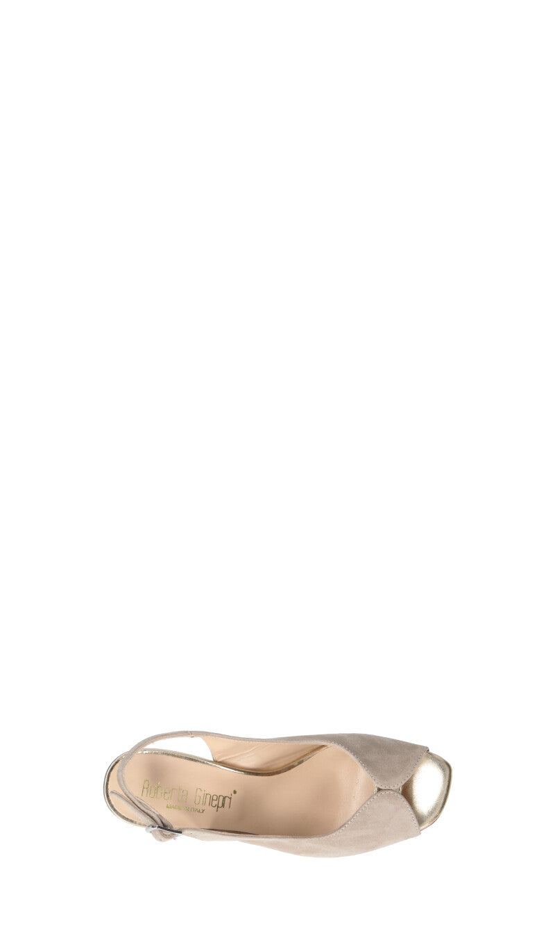 ROBERTA GINEPRI Sandalo donna beige in suede
