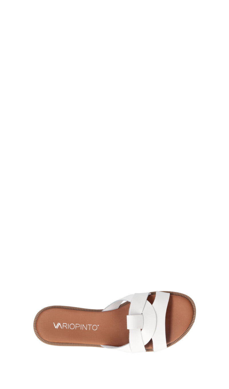 VARIOPINTO Ciabatta donna bianca in pelle