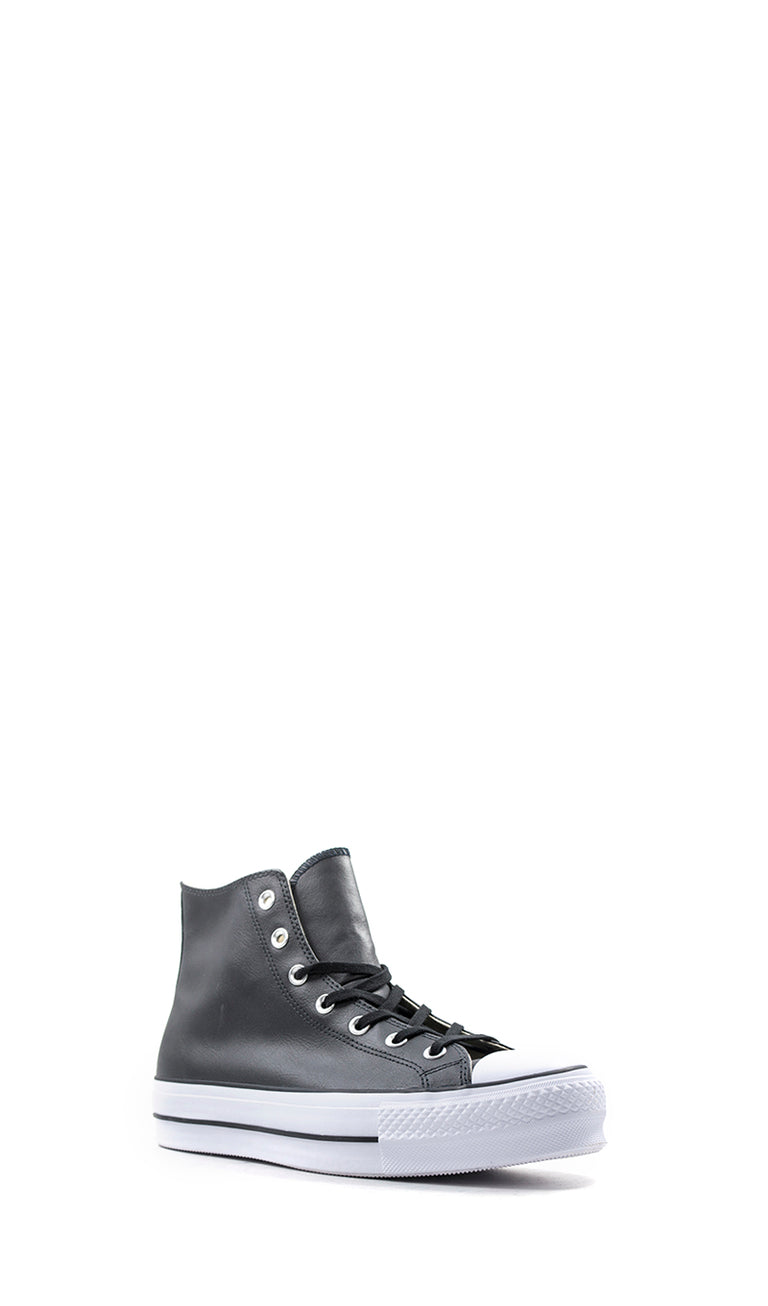 CONVERSE CHUCK TAYLOR Sneaker alta donna nera in pelle