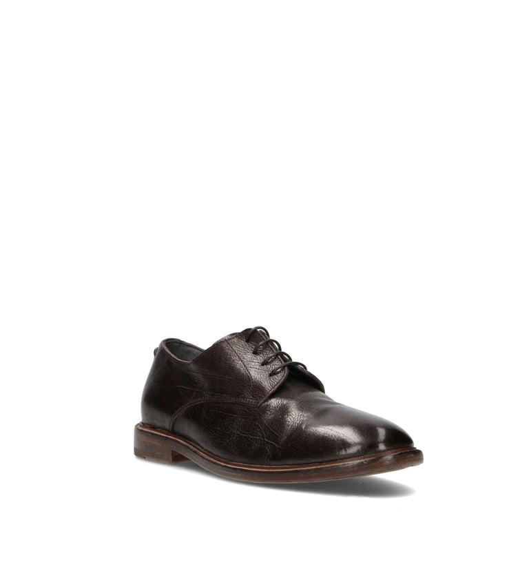 MOMA Stringata uomo nera in pelle