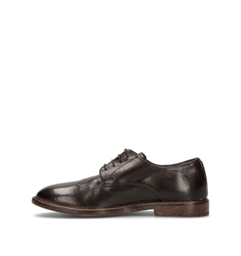 MOMA Stringata uomo nera in pelle