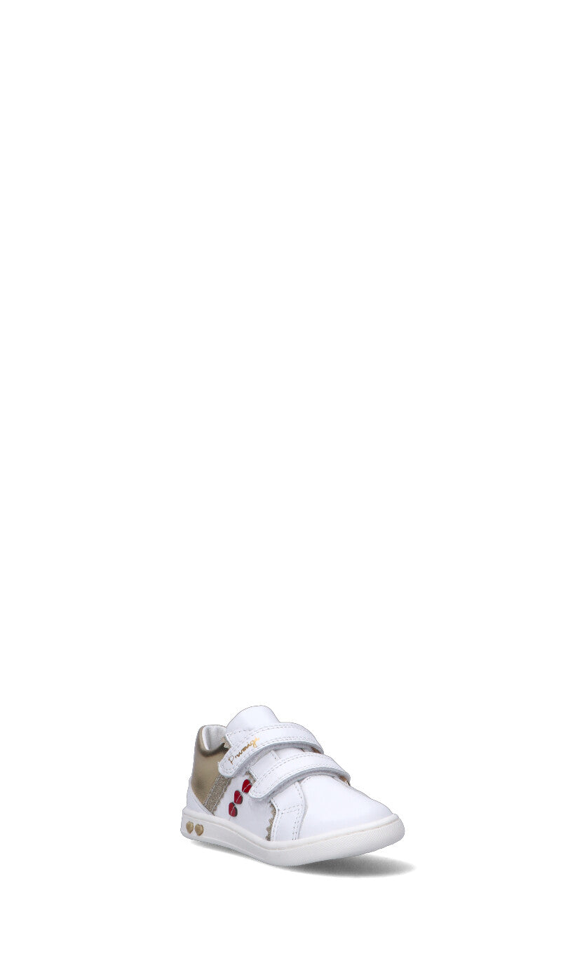 PRIMIGI Sneaker bimbo bianca/oro in pelle