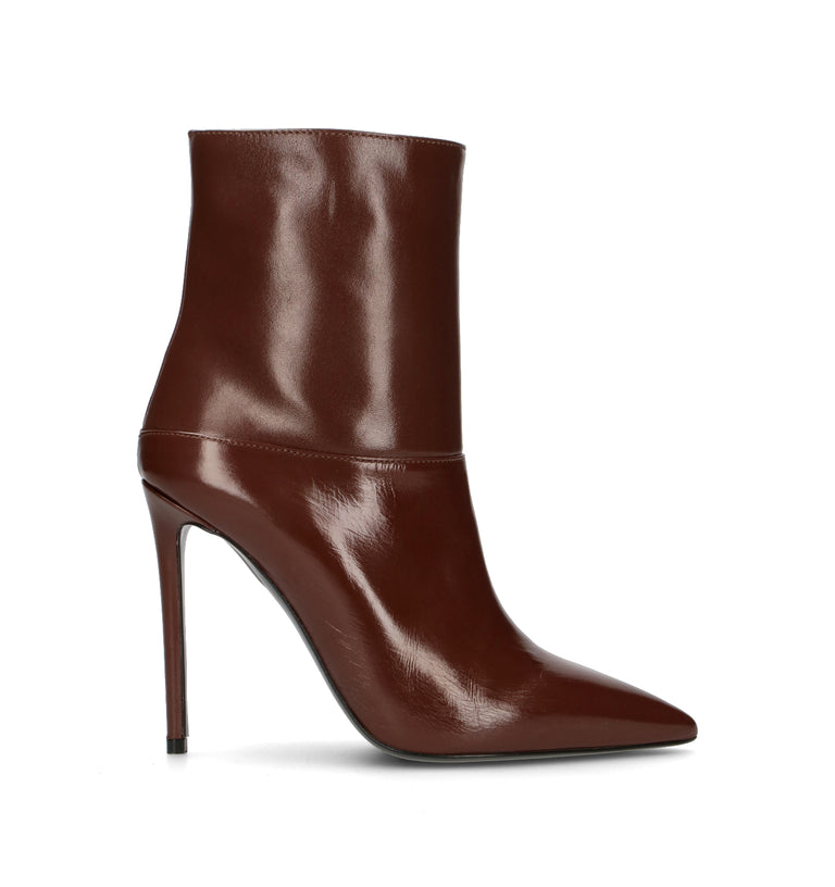 WO MILANO Tronchetto donna marrone in pelle