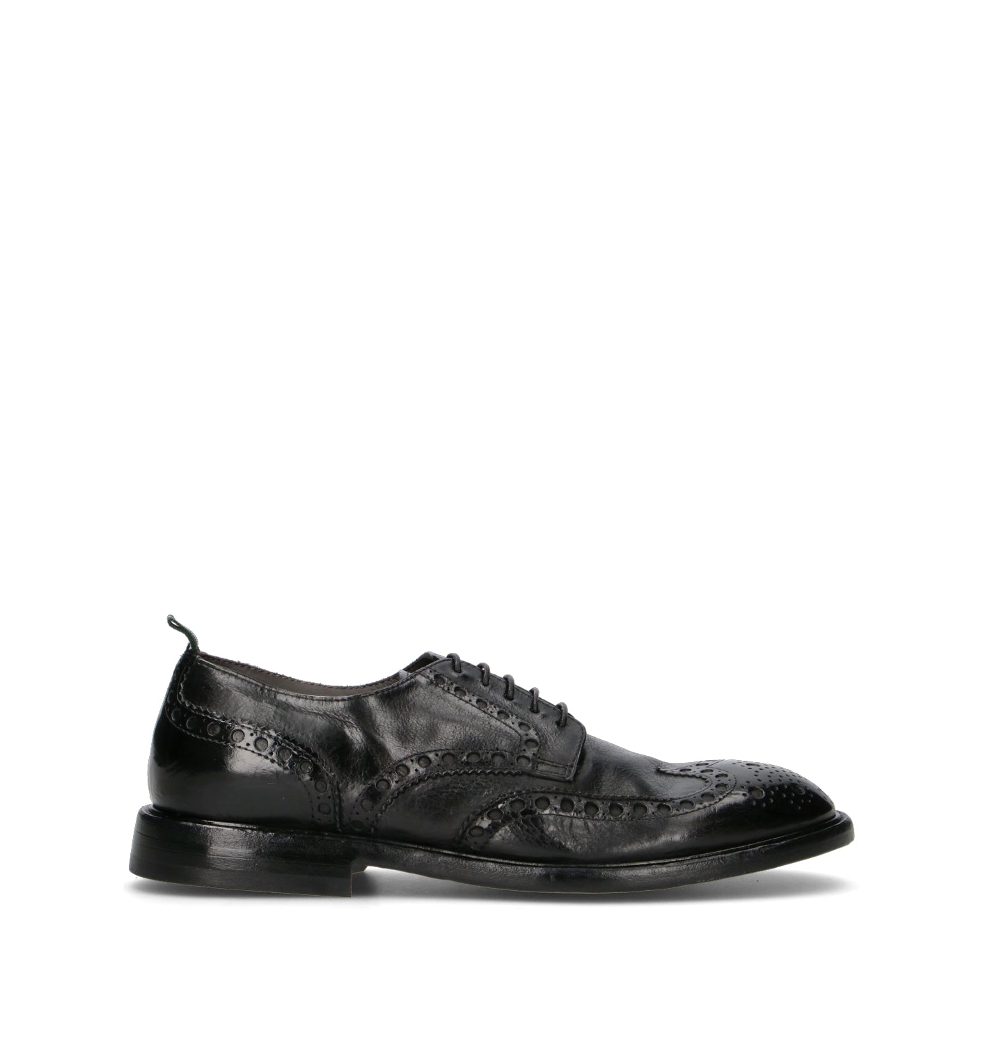 GREEN GEORGE Stringata uomo nera in pelle