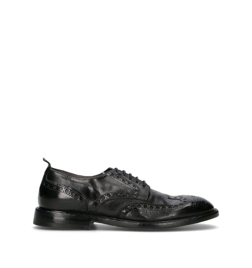 GREEN GEORGE Stringata uomo nera in pelle
