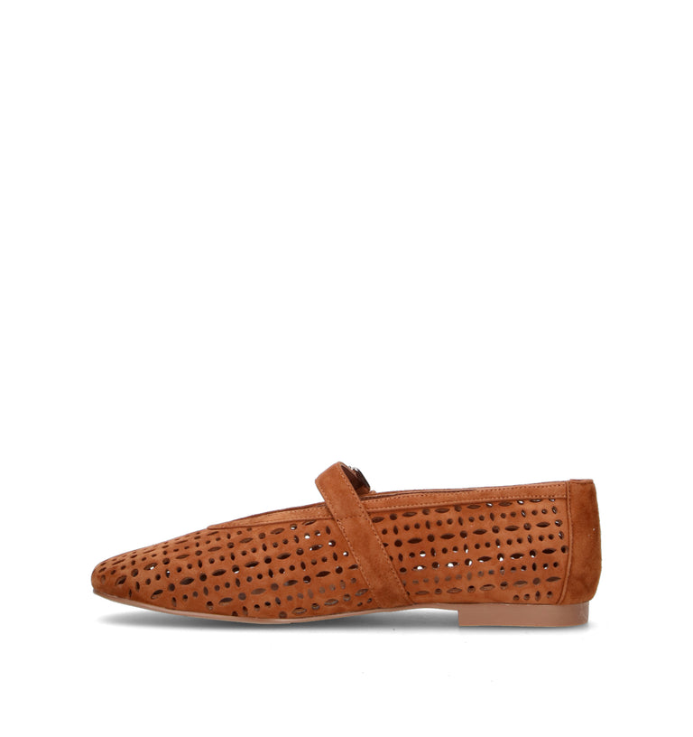 BIBI LOU Ballerina donna cuoio in suede