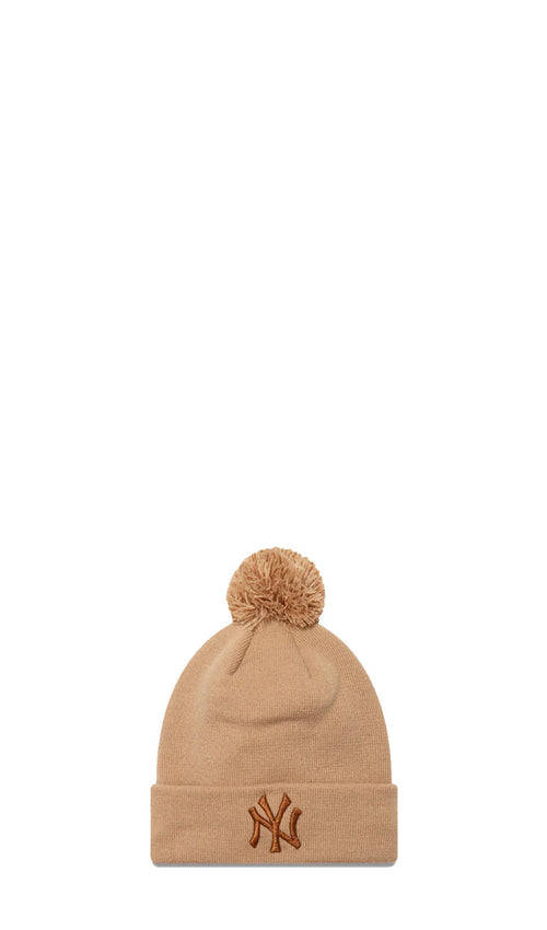 NEW ERA - Berretto 'NY Yankees' beige con pon-pon