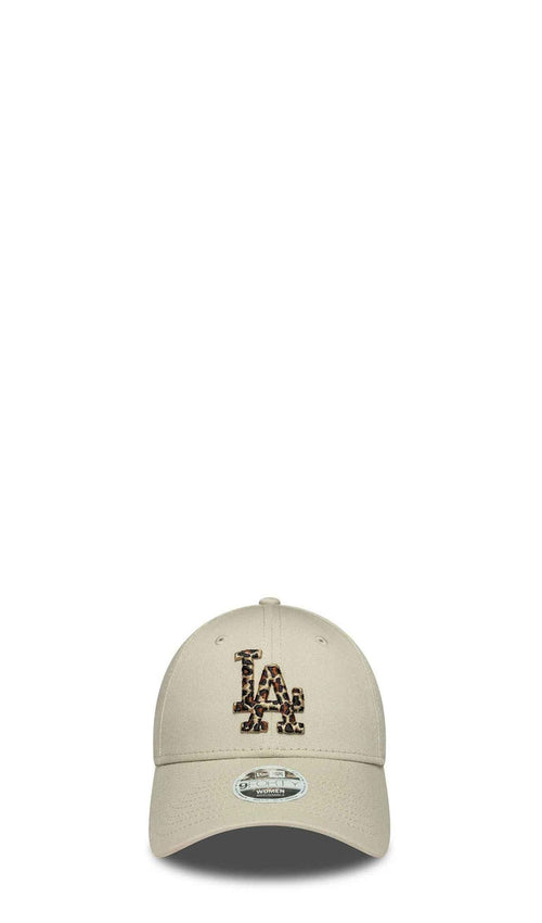 NEW ERA 9FORTY WOMEN Cappello 'LA Dodgers' stone con logo leopardato