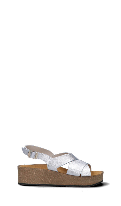 FRAU Sandalo donna argento in pelle