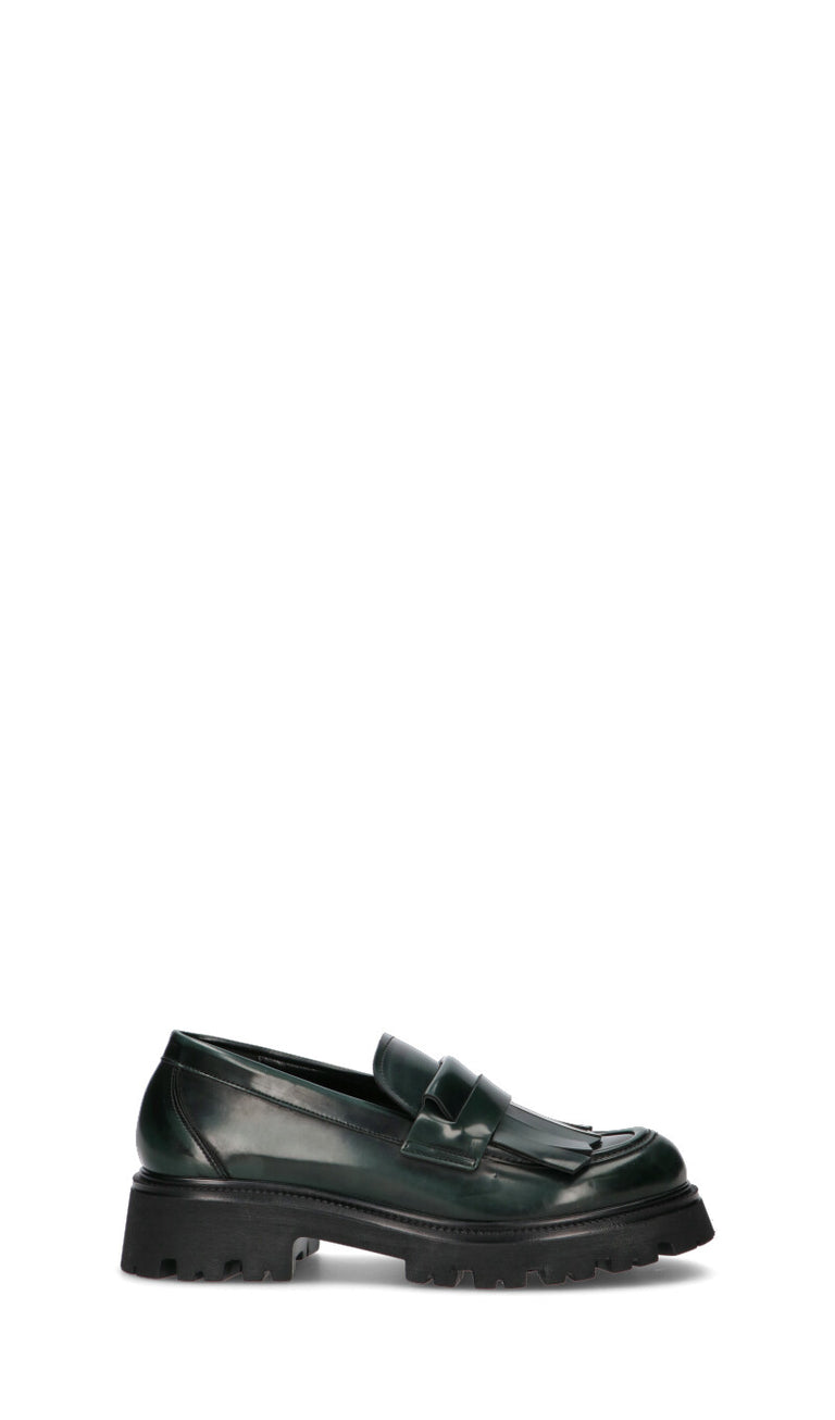 REBECCA VAN DICK Mocassino donna verde in pelle Quellogiusto
