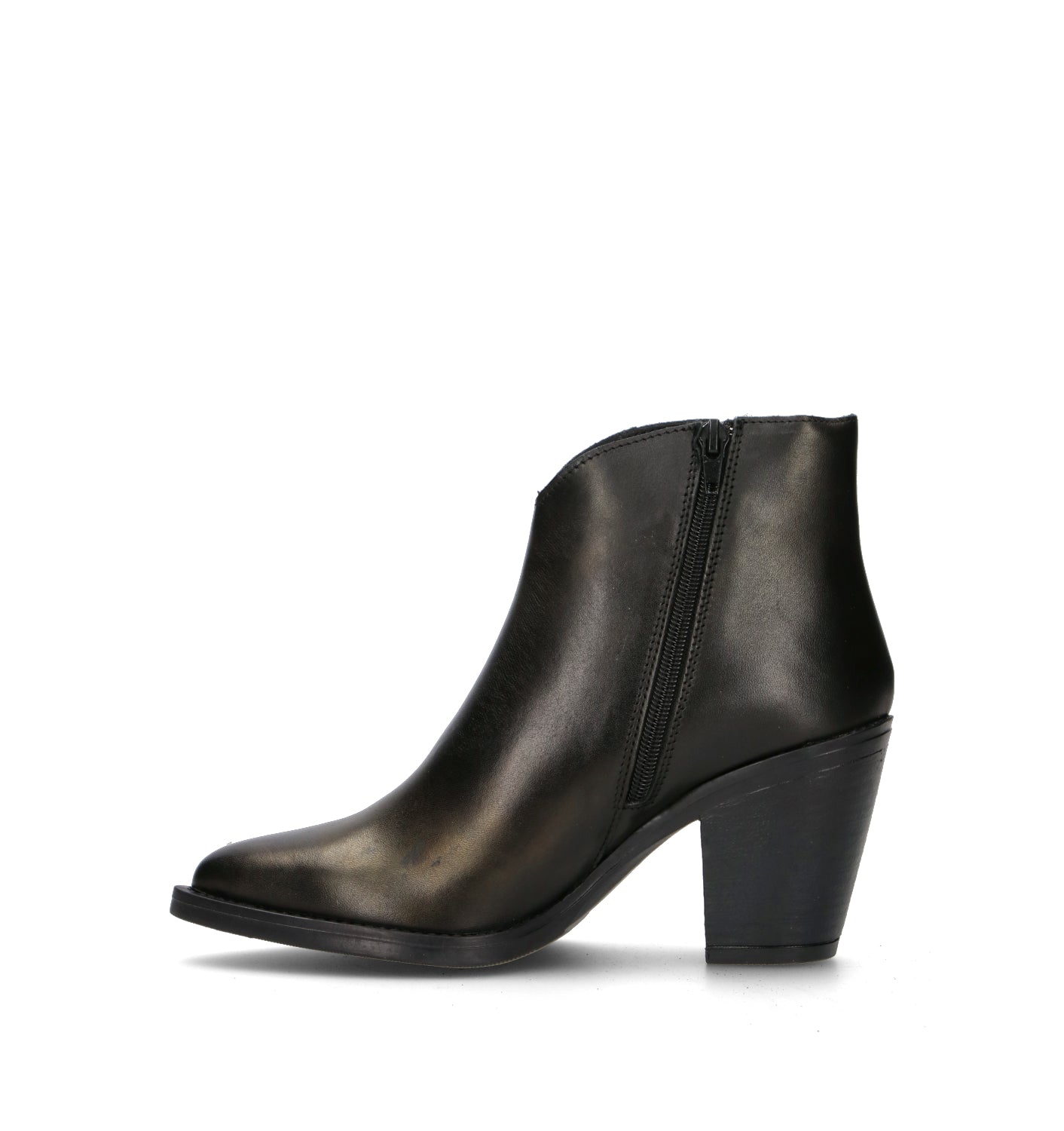 VARIOPINTO Tronchetto donna nero in pelle