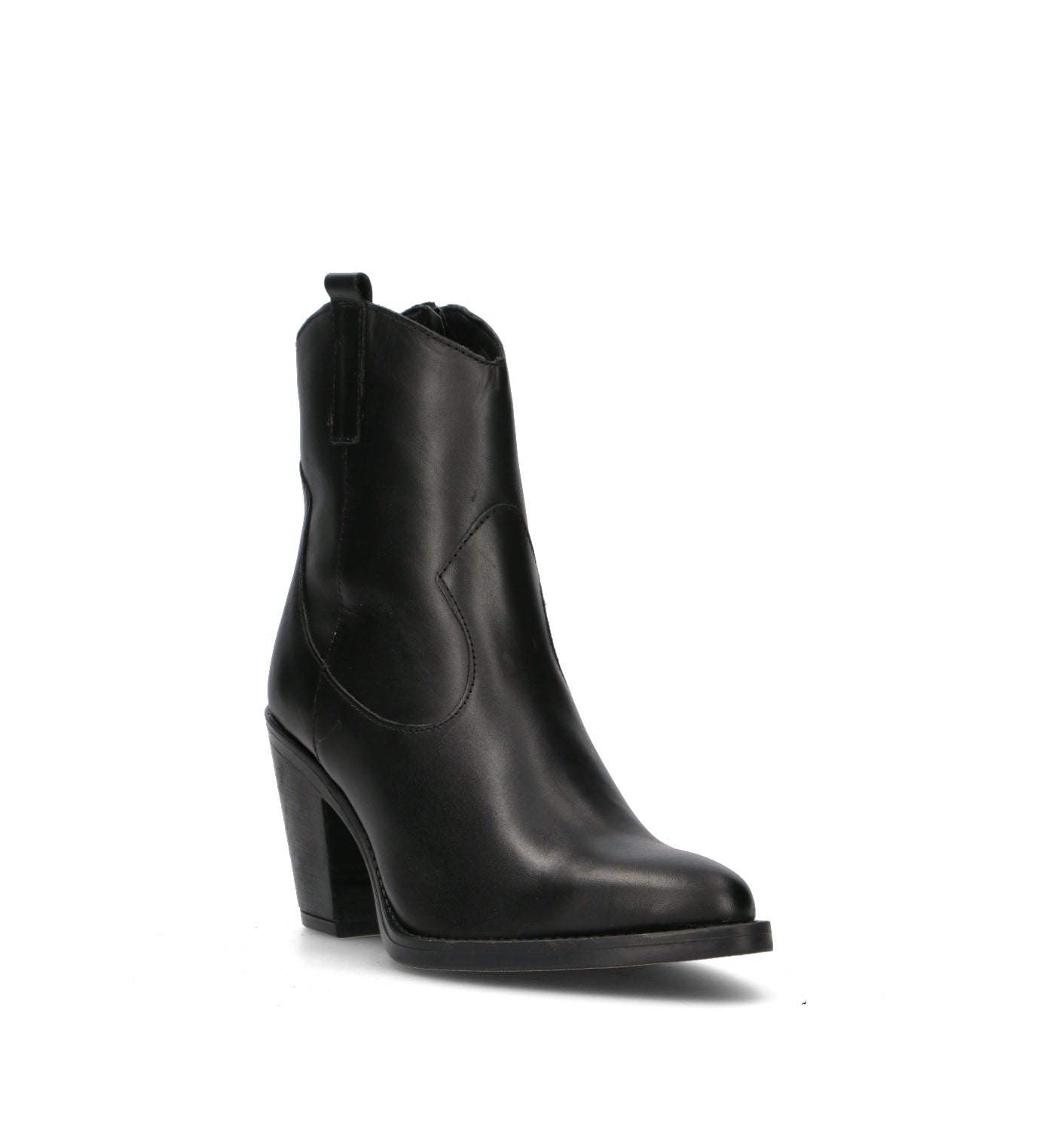 VARIOPINTO Tronchetto donna nero in pelle